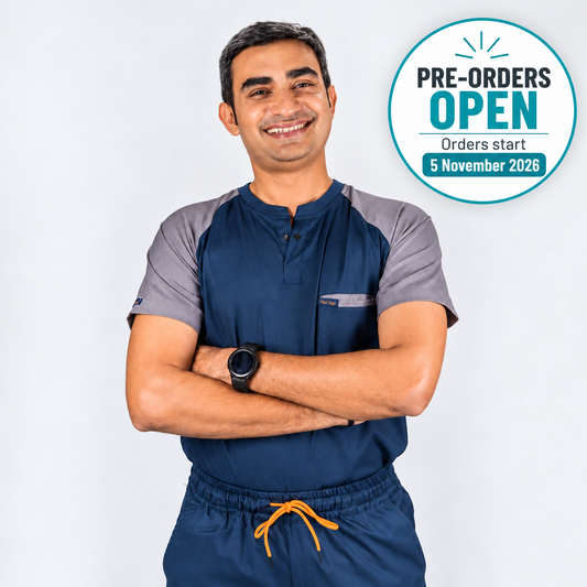 Pro-fit Blue Grey Dual Scrubs