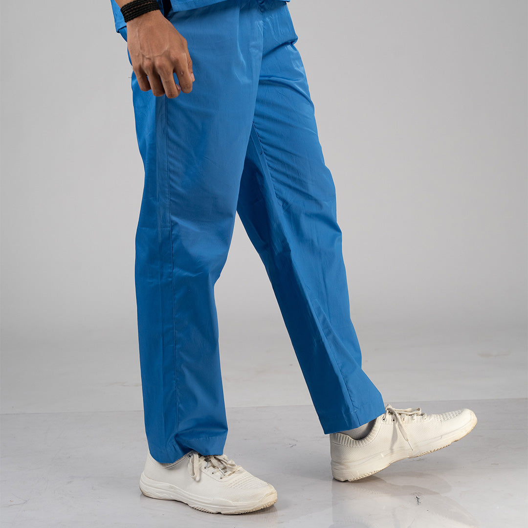Azure blue High Neck Stretch Scrubs