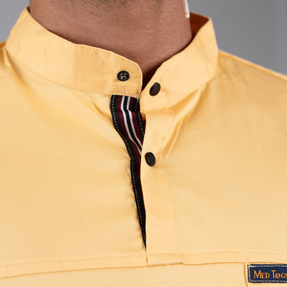 Gentle Yellow High Neck Stretch Scrubs