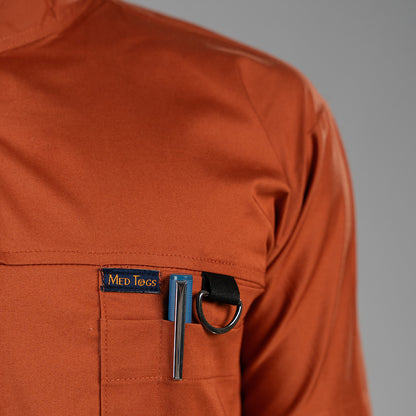Men Euphoria Orange HighNeck Stretch Scrubs