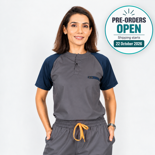 Pro-fit Grey Blue Dual women scrubs