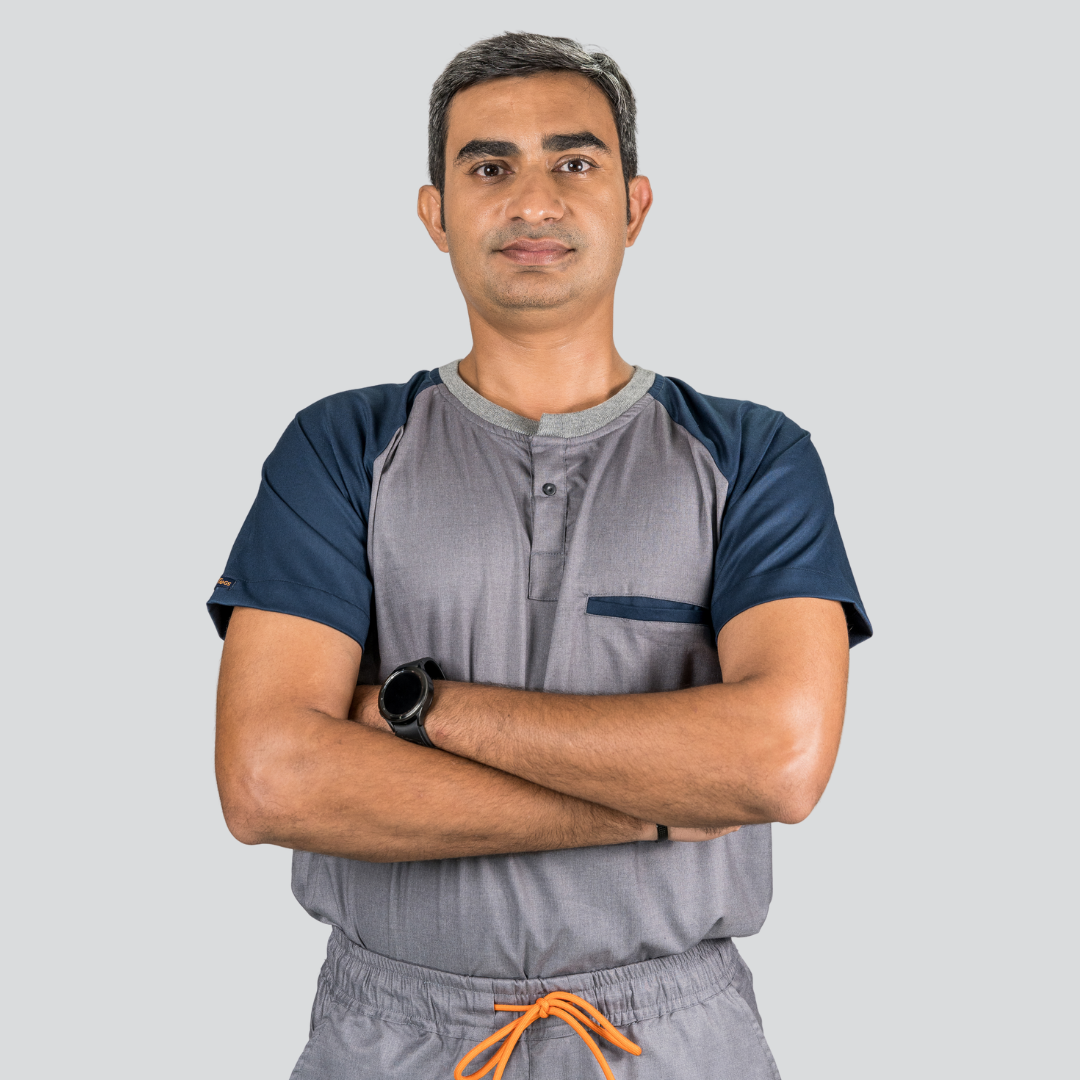 Pro-fit Grey Blue Dual Scrubs