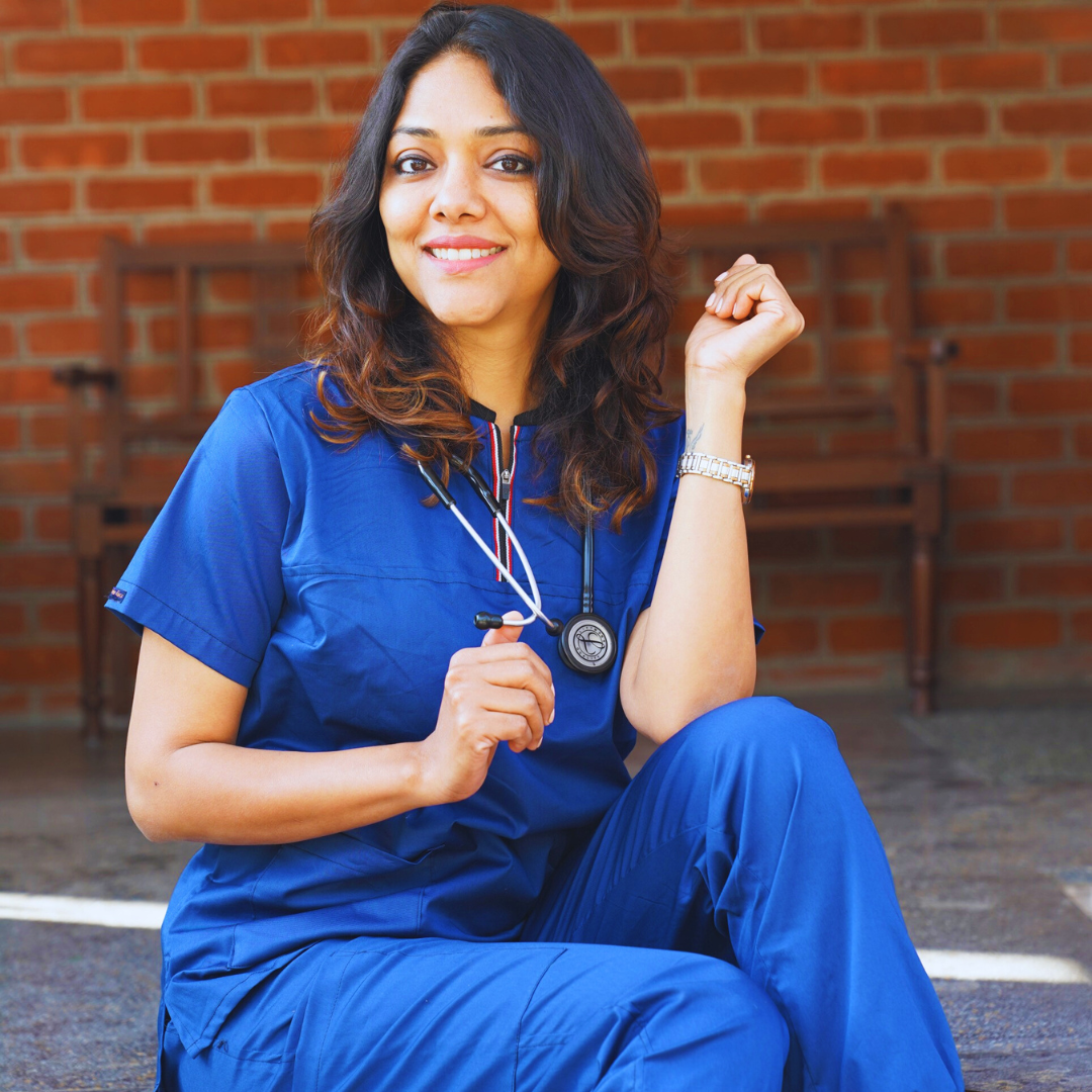 AIR Blue women doctor scrubs for hospital uniform