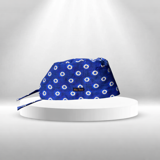 printed cotton surgical cap in bandhej print for hospitals