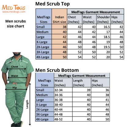 Men Highneck cotton stretchable scrub tops