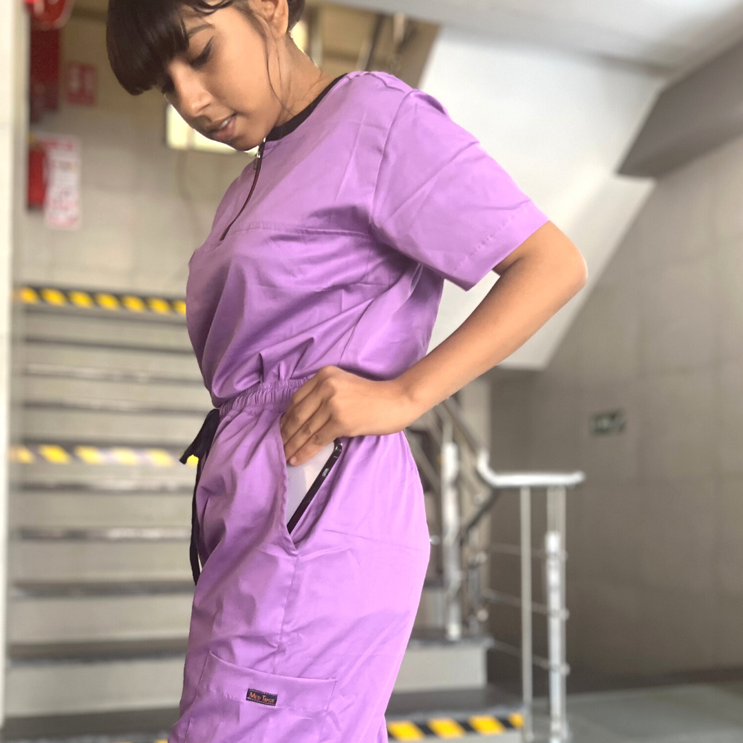 Heather zip neck women scrubs