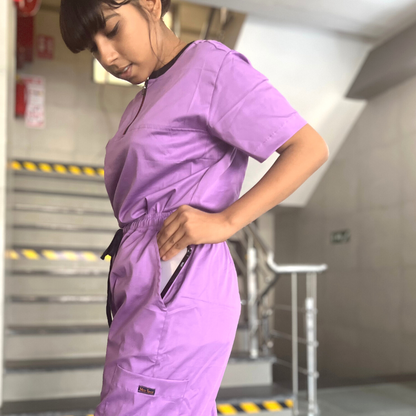 Heather zip neck women scrubs