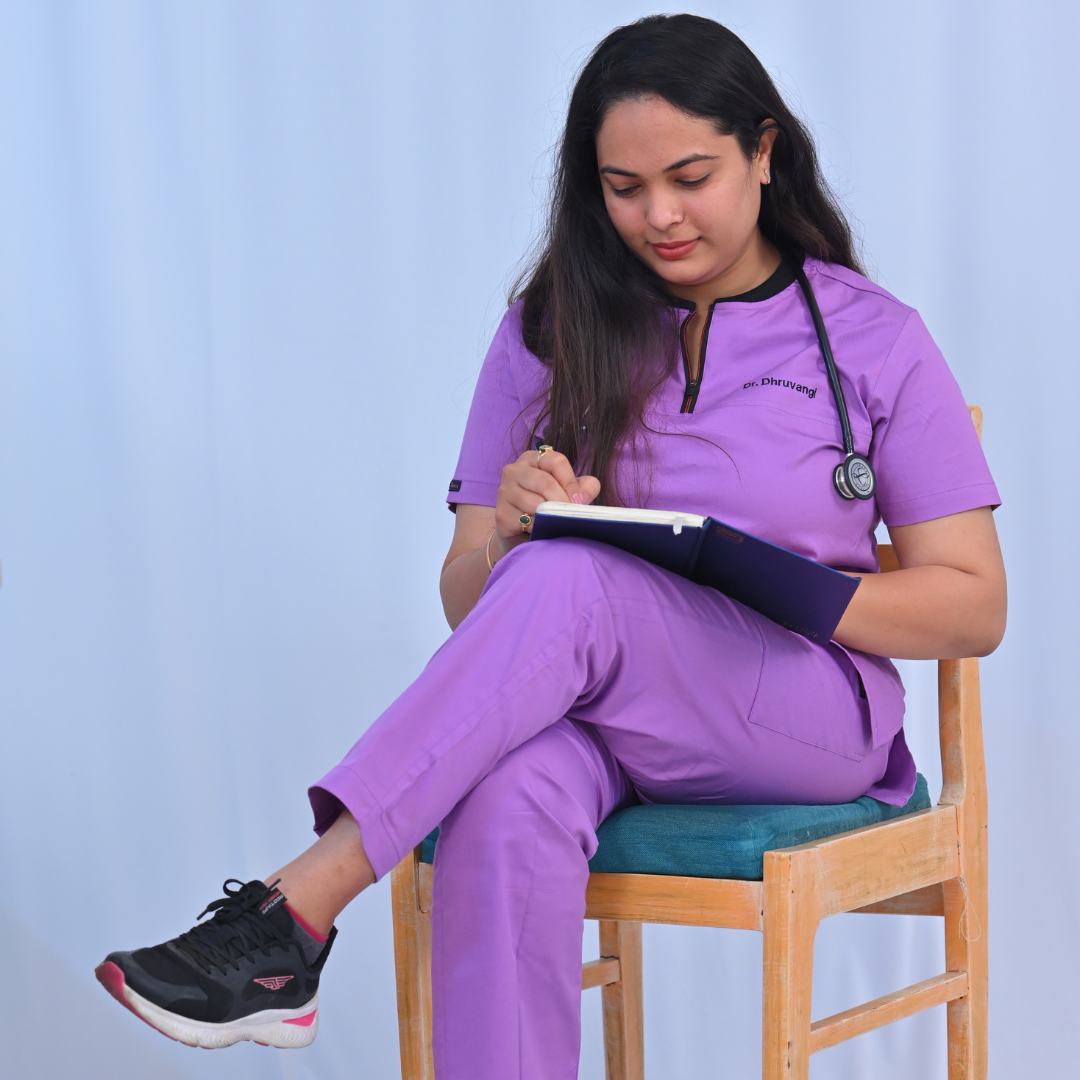 Heather zip neck women scrubs