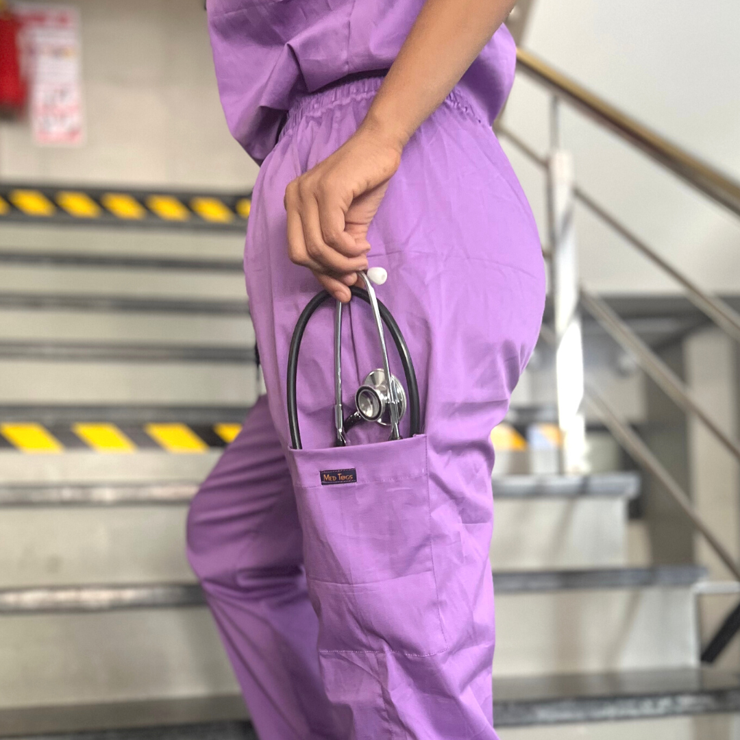 Heather zip neck women scrubs