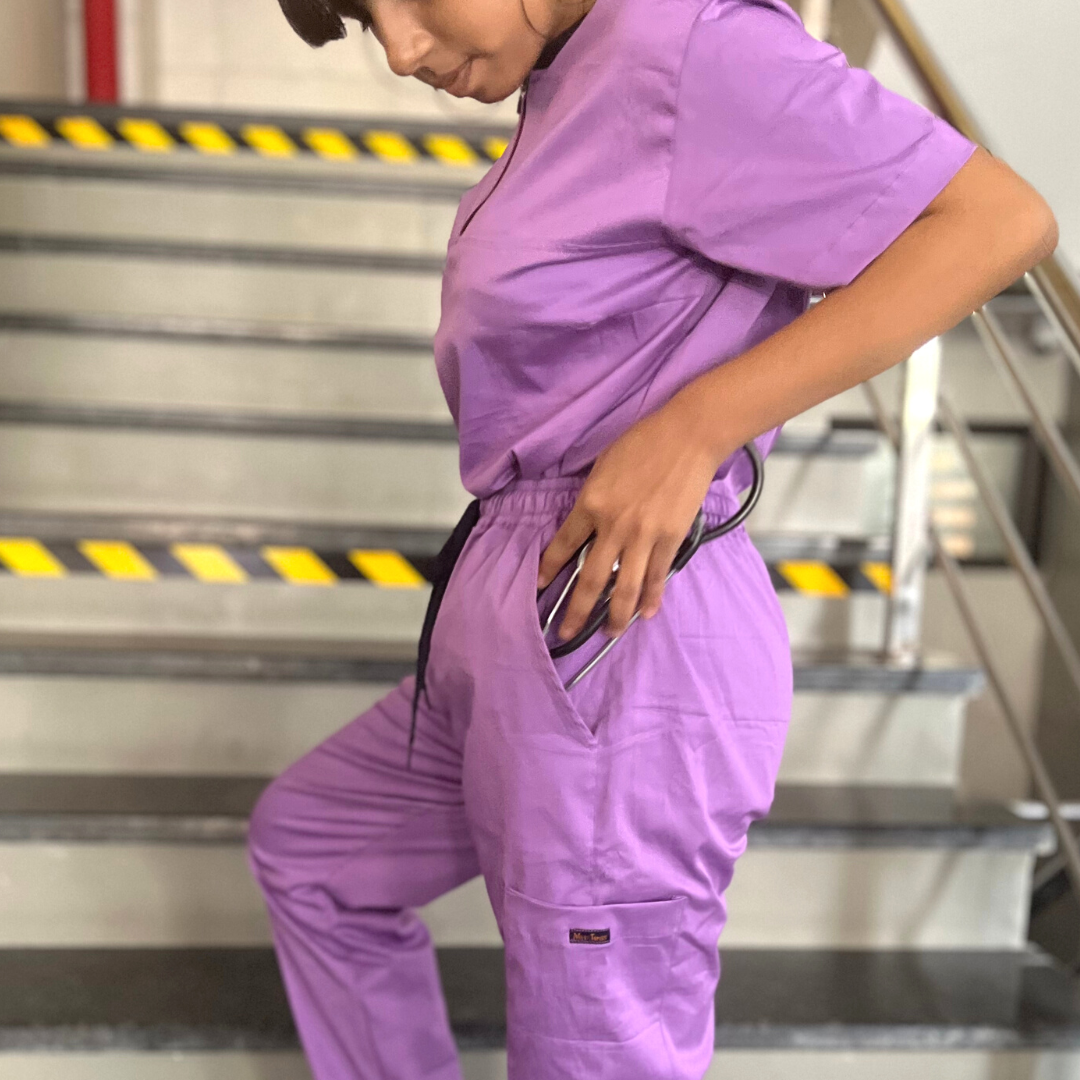 Heather zip neck women scrubs