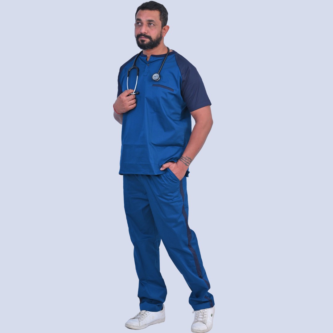 Uniforme Medica Con Maglia E Pantaloni Uniformi Mediche Camice Uniformi Sanitarie - XL, Blu Navy - Foto 2