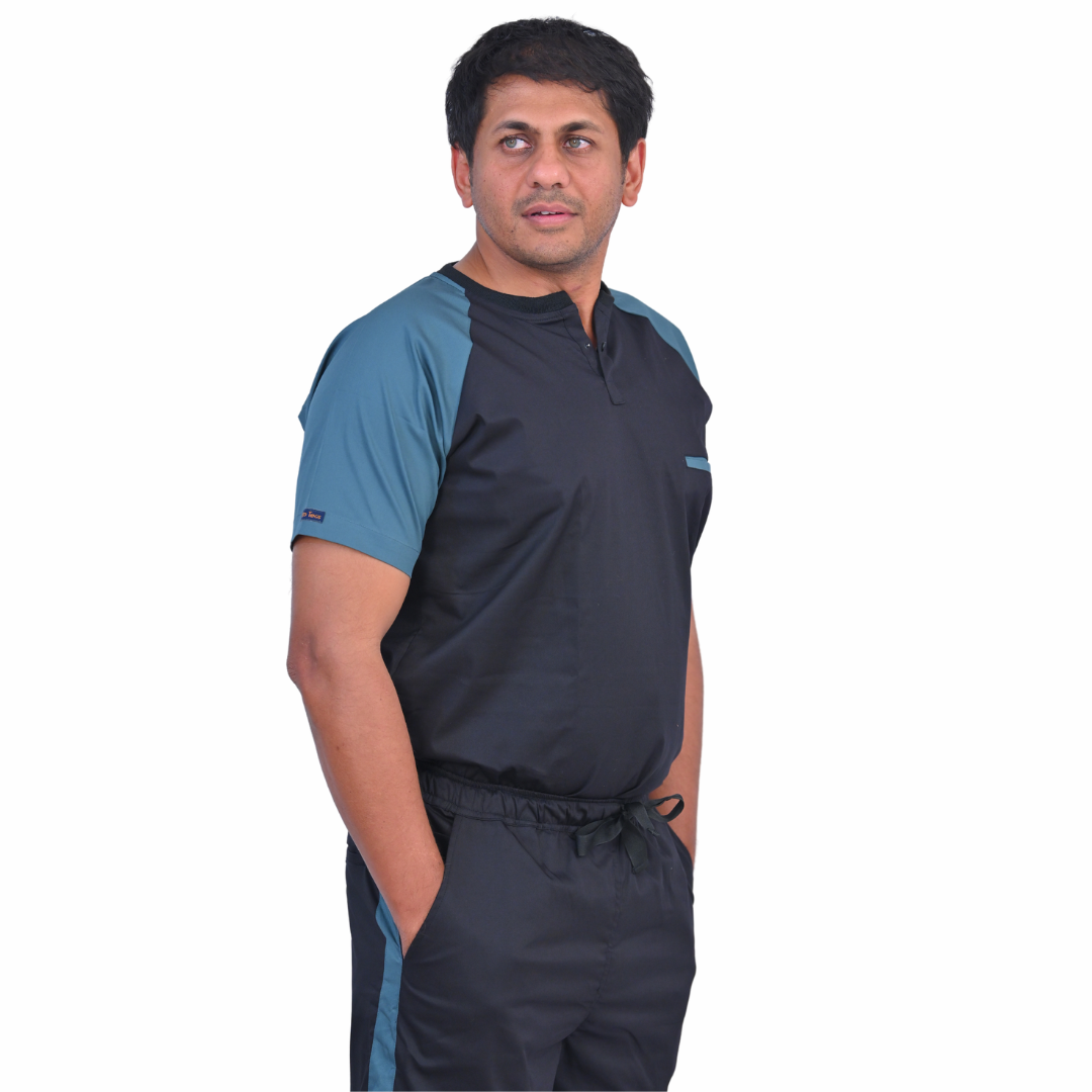 Black Slate Dual Scrub Set (Top + Pant)