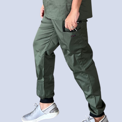 Eco green zip neck scrubs for women