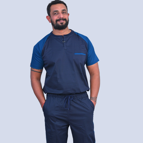 Oxford blue Dual Scrub Set (Top + Pant)