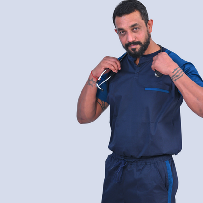 Oxford blue Dual Scrub Set (Top + Pant)