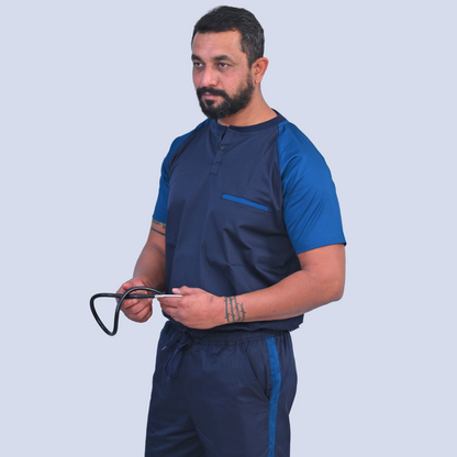 Oxford blue Dual Scrub Set (Top + Pant)