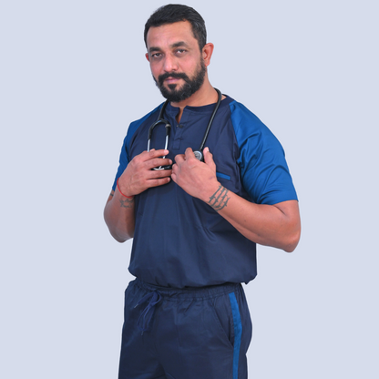 Oxford blue Dual Scrub Set (Top + Pant)