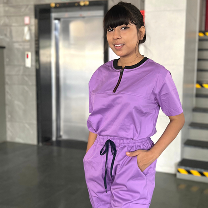 Heather zip neck women scrubs