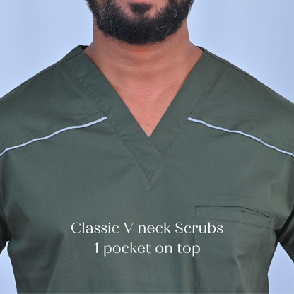 stretchable cotton scrubs for doctors green color