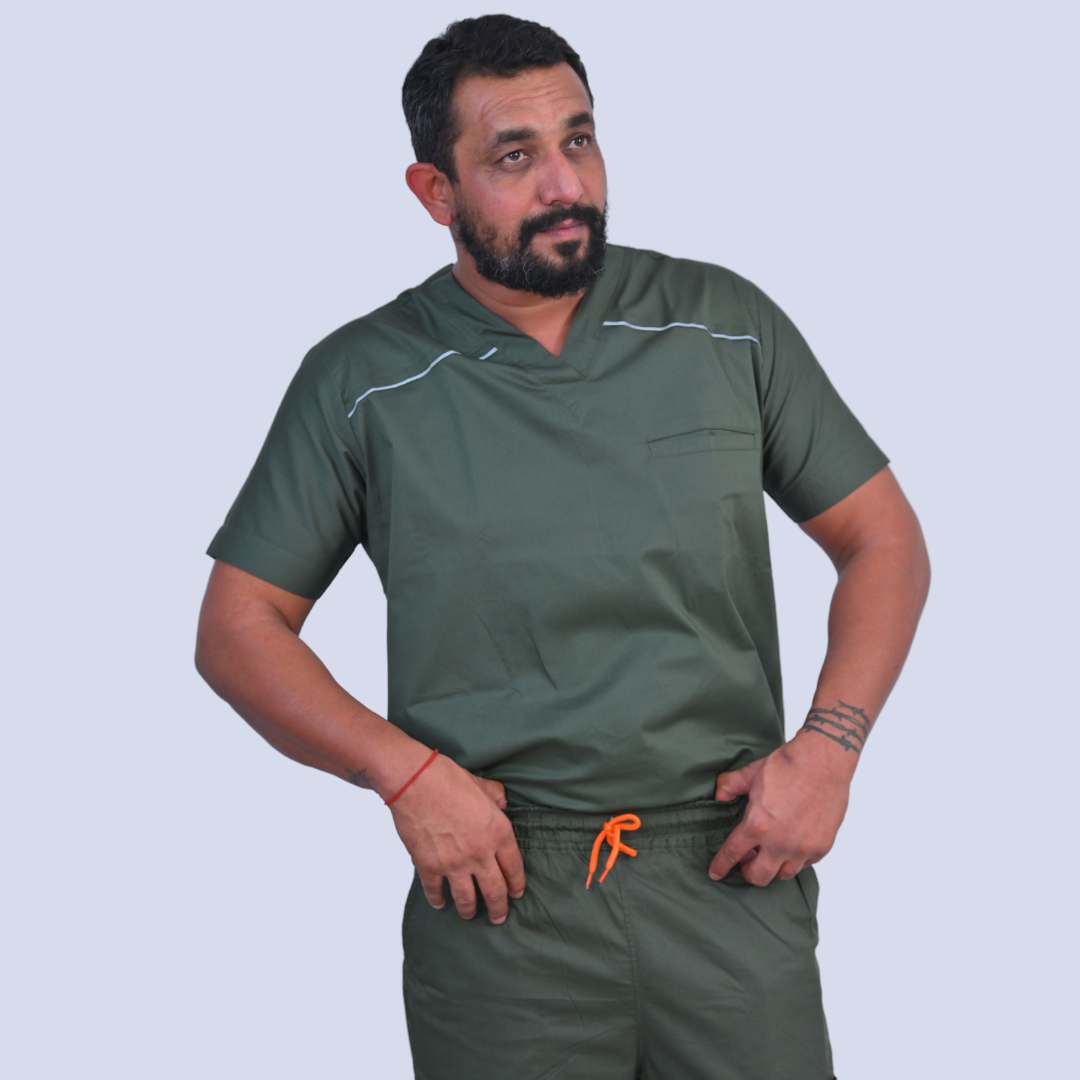 MedTogs forest green cotton scrubs men