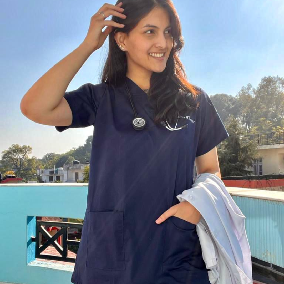 womens navy medical scrubs cotton stretchable hospital uniform