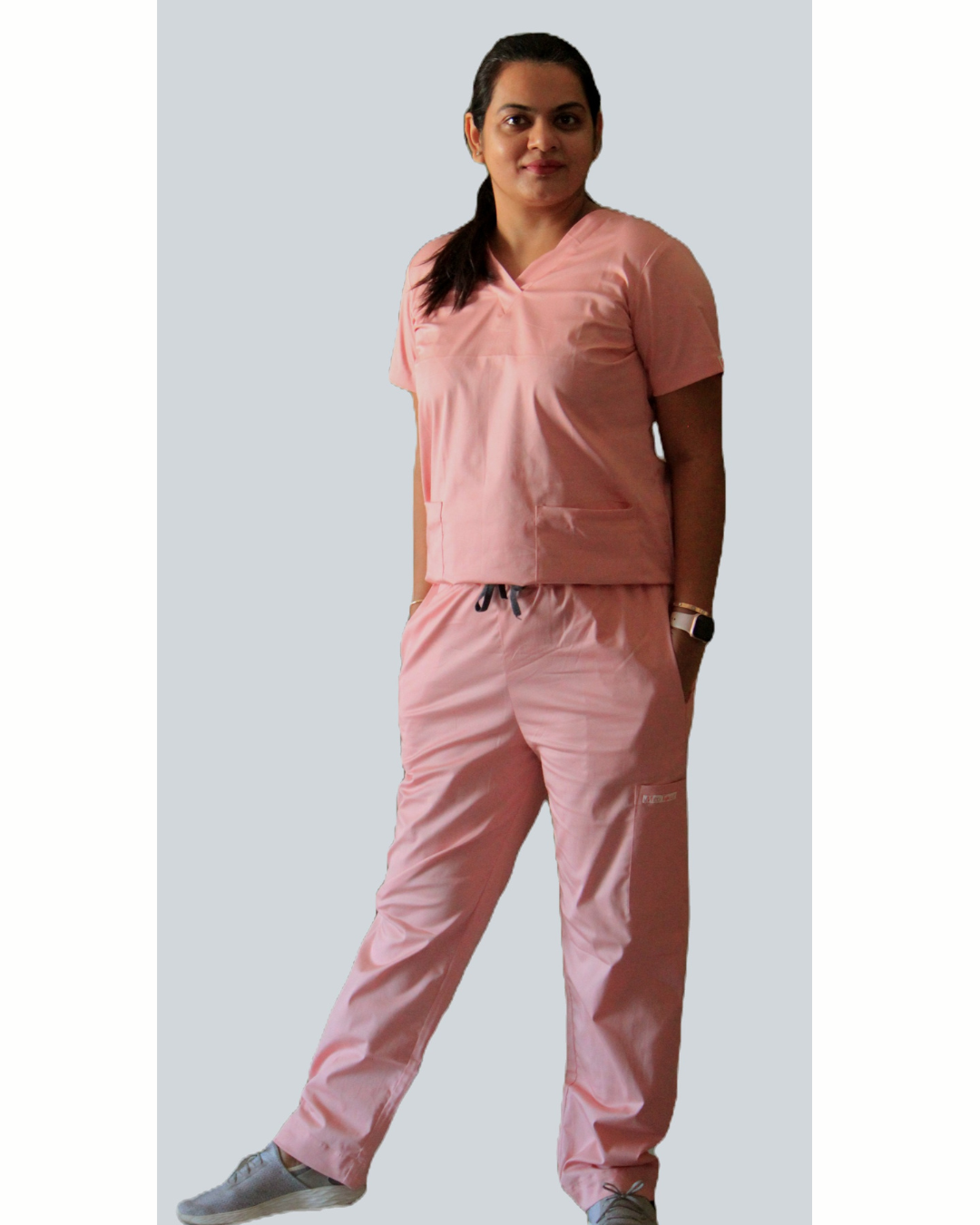 Athena pink V neck women scrubs