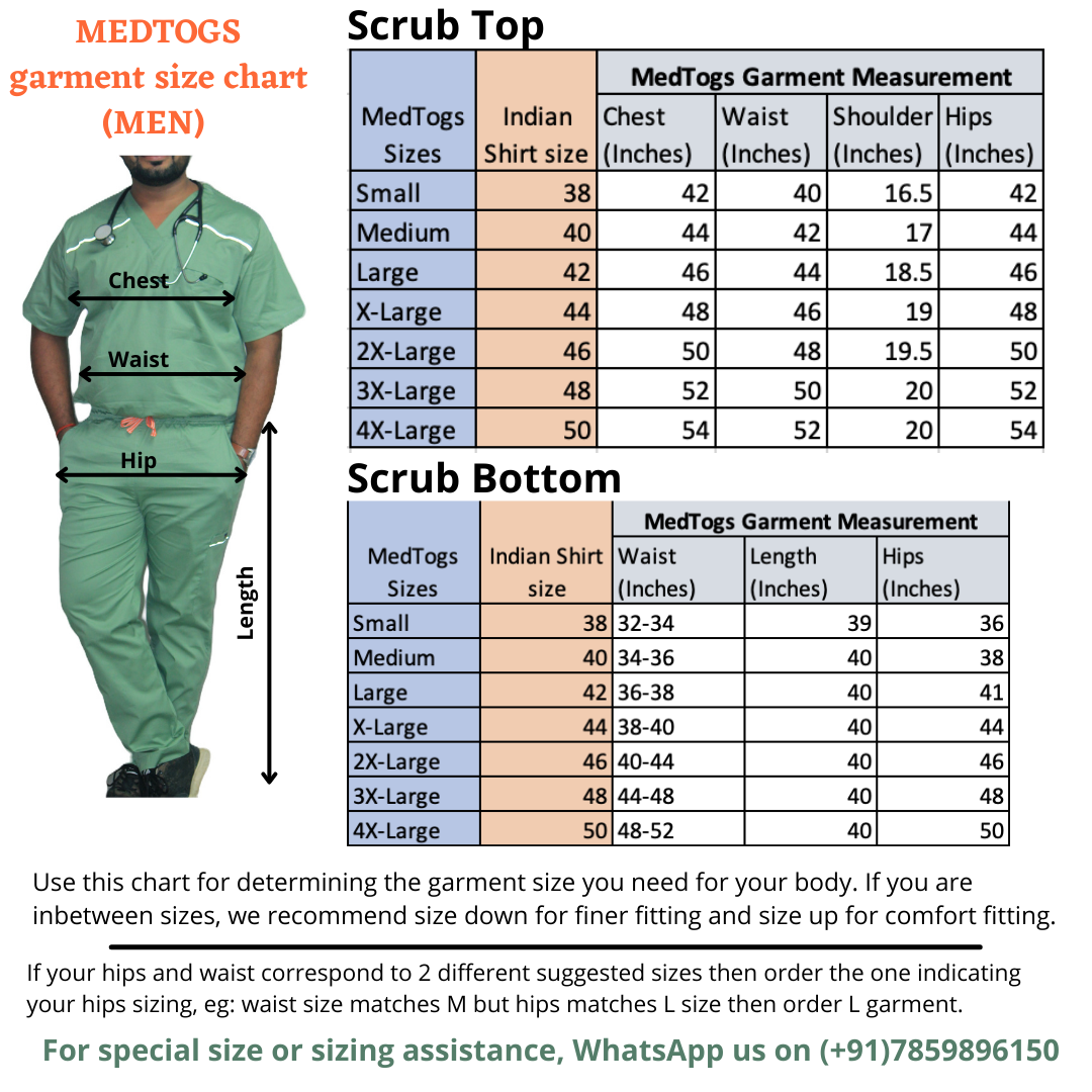 Black Green Scrub Set (Top + Pant)
