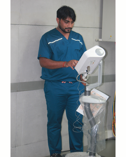 Men Remedial blue V neck Stretch Scrubs