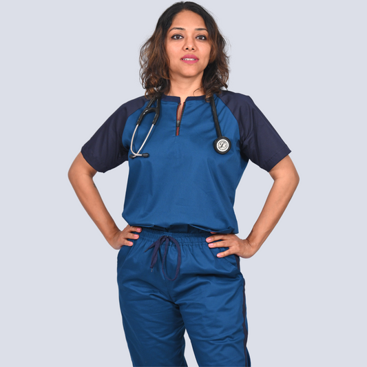 Air blue dual colour Scrub Set (Top + Pant)