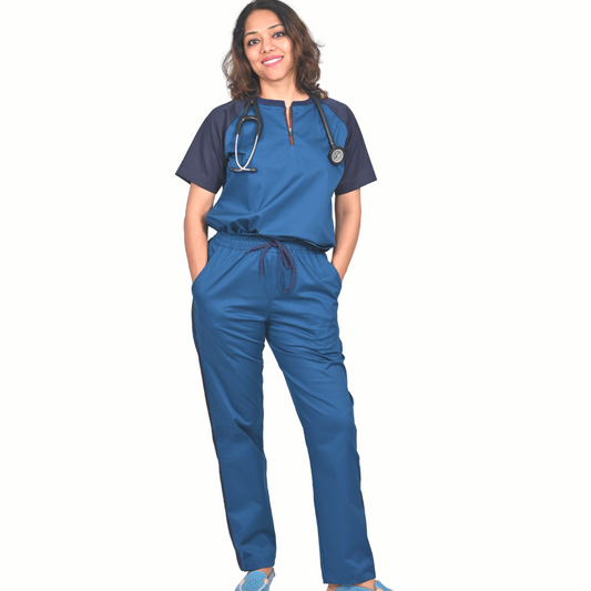 Air blue dual colour Scrub Set (Top + Pant)